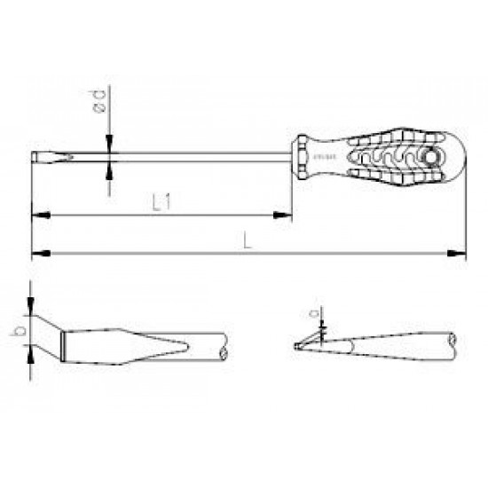 İzeltaş 4100176125 Kraft Serisi Düz Uçlu Tornavida 6x125