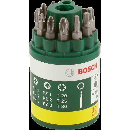 Bosch 10 Parça Vidalama Ucu Seti (PH+PZ+T)