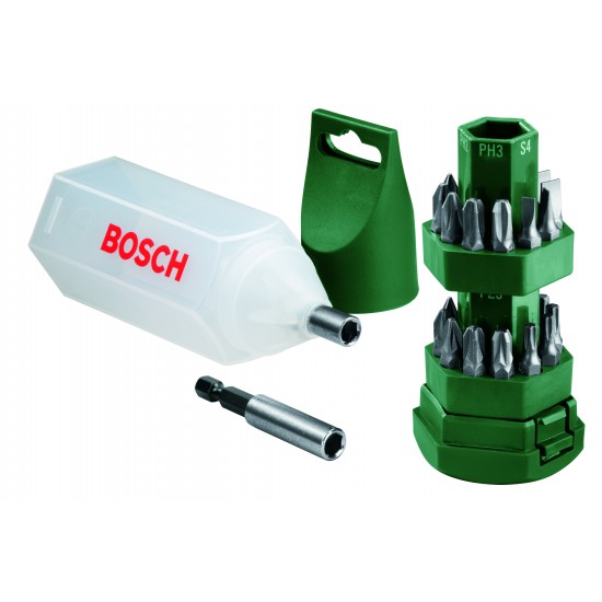 Bosch 25 Parça Vidalama Seti (Tornavida Fonksiyonlu Kutu)